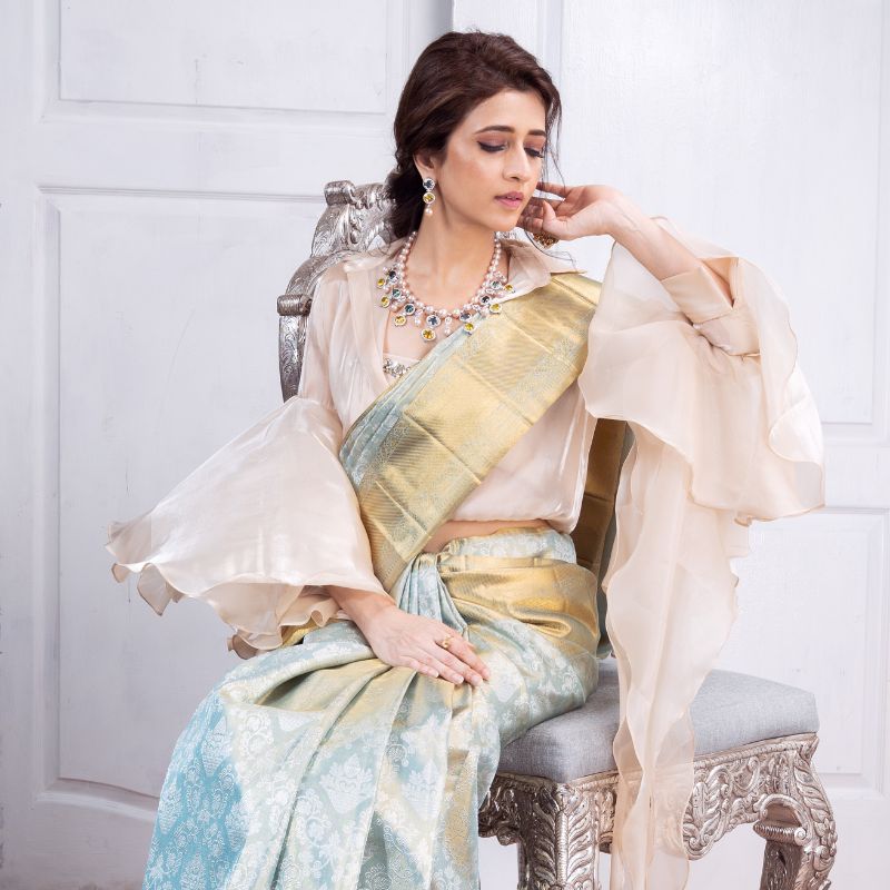 How to Style a Pastel Color Saree