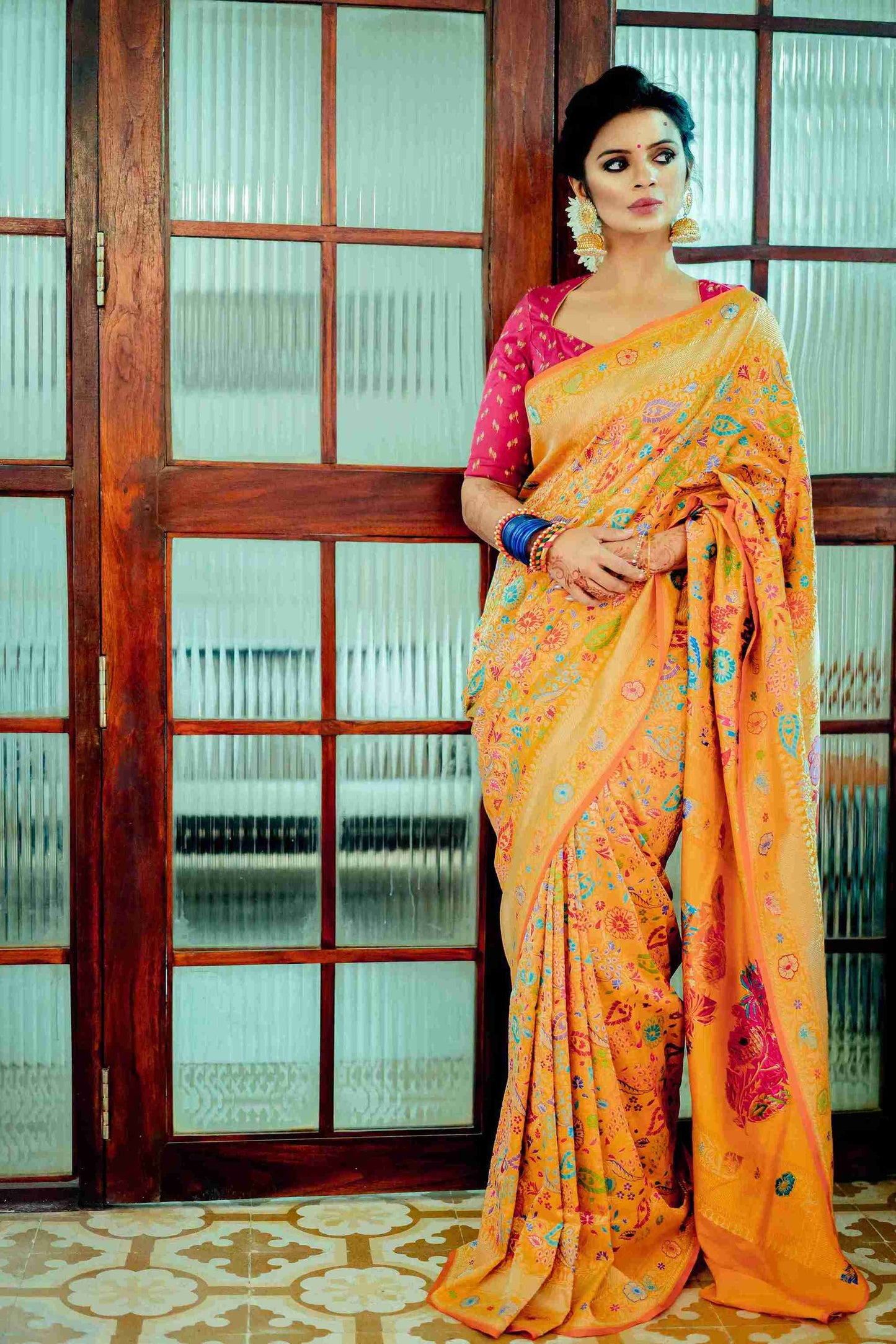 KShama in Multicolour Khimkhab Banarasi Silk Saree