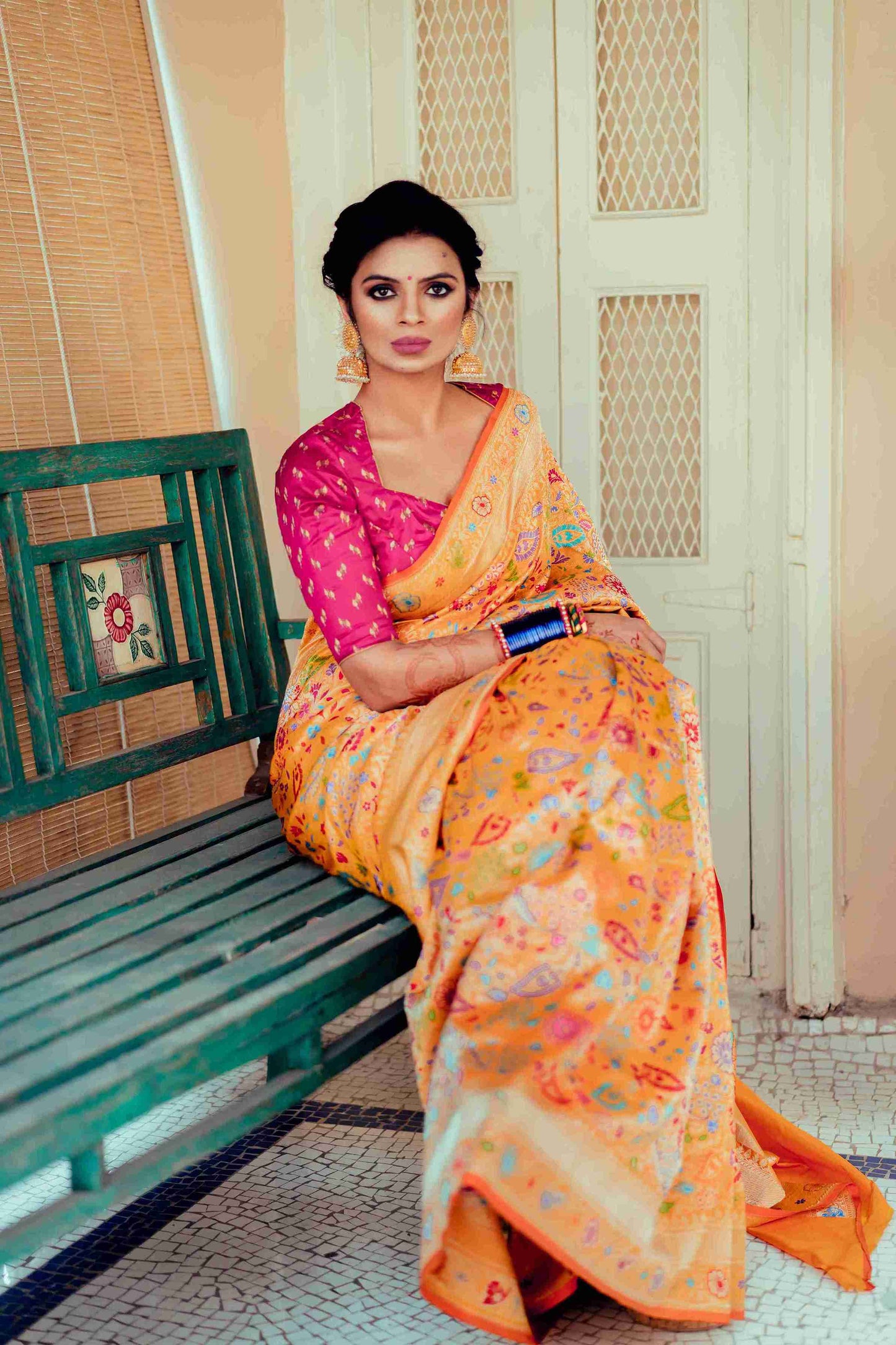 KShama in Multicolour Khimkhab Banarasi Silk Saree