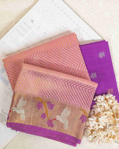 Cotton Candy Pink Kota Saree