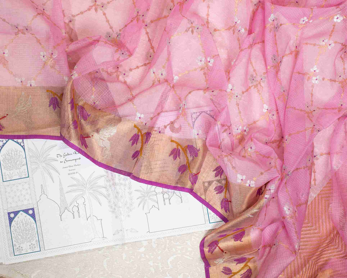 Cotton Candy Pink Kota Saree