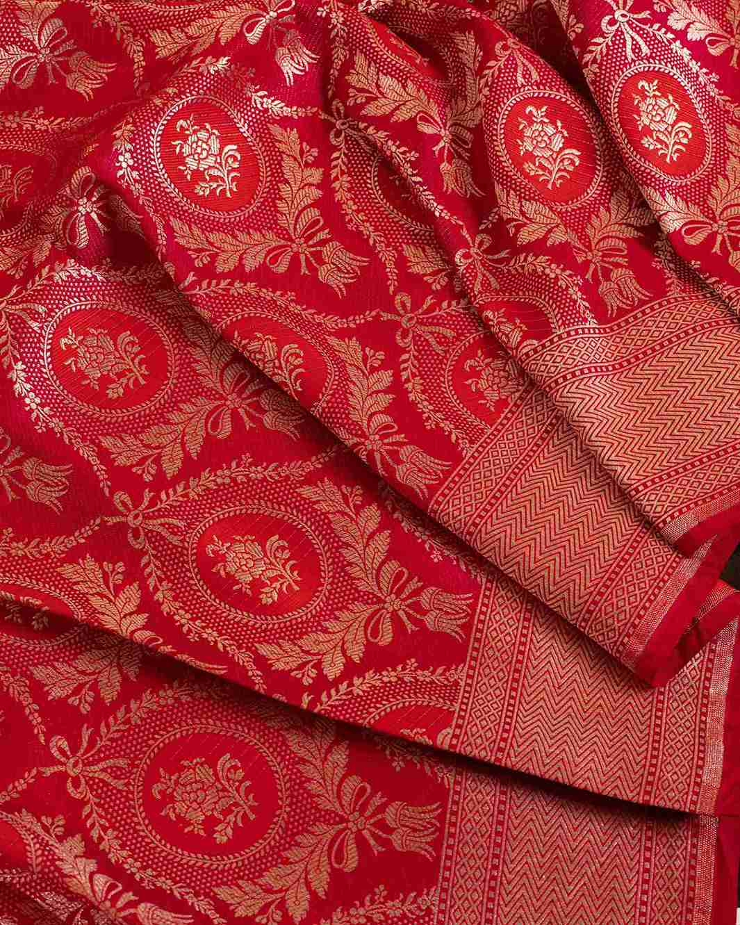 Rubine Red Limited Edition Handwoven Banarasi Saree