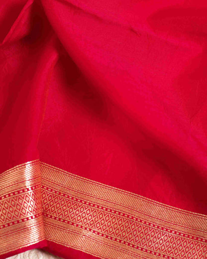 Rubine Red Limited Edition Handwoven Banarasi Saree