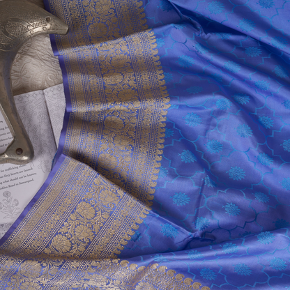 Slate Blue Handloom Banarasi Saree