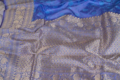 Slate Blue Handloom Banarasi Saree