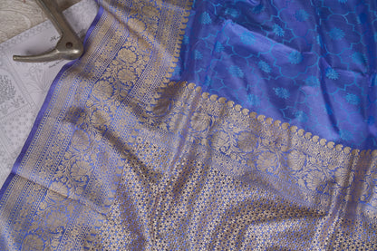 Slate Blue Handloom Banarasi Saree