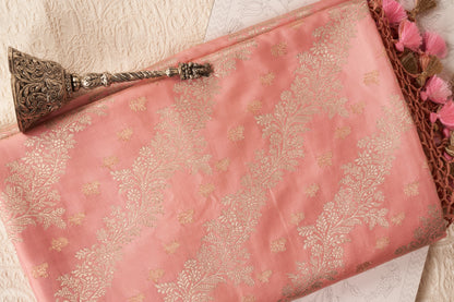 Rose Pink Handwoven Banarasi Silk Saree