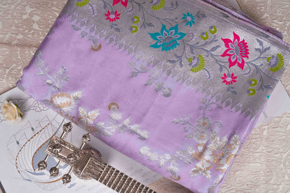 Lavender mashru silk saree