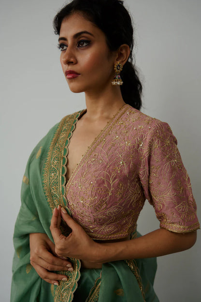 Anchovies Saree Moss Green