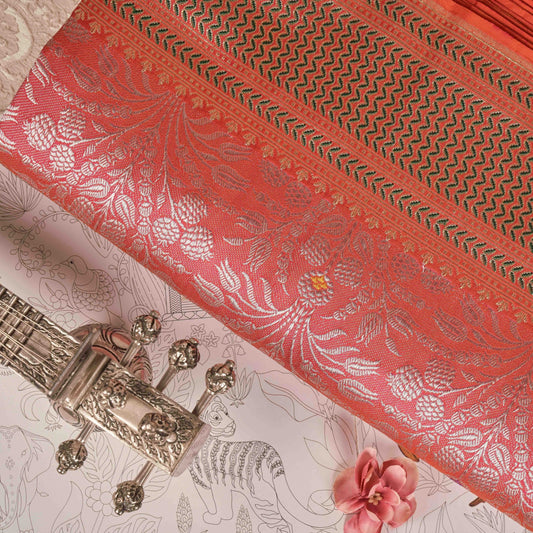 Candy pink Banasari silk saree