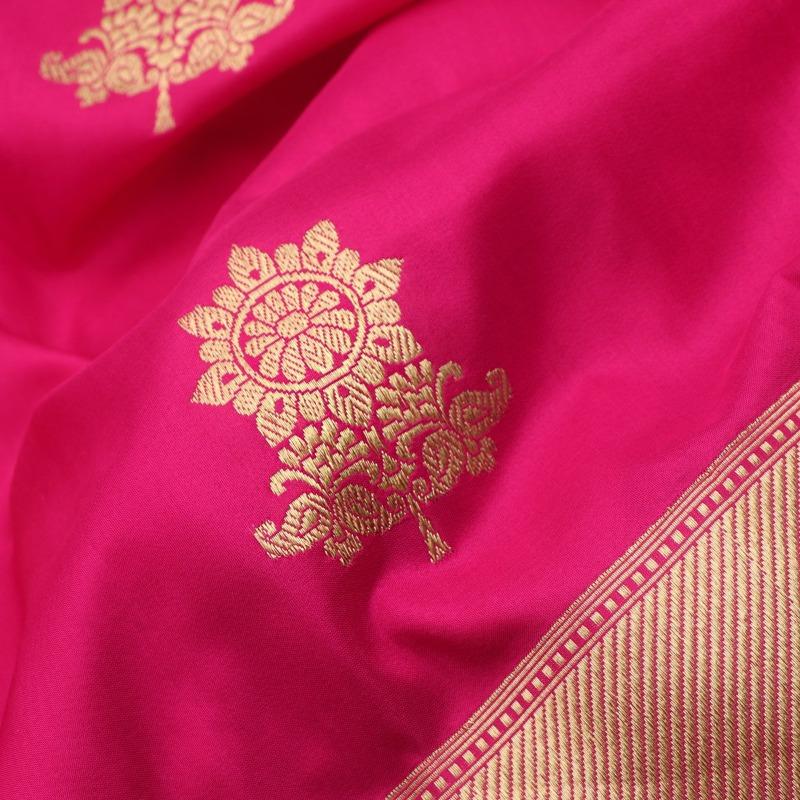 Rani Pink Banarasi Silk Saree - WeaveinIndia