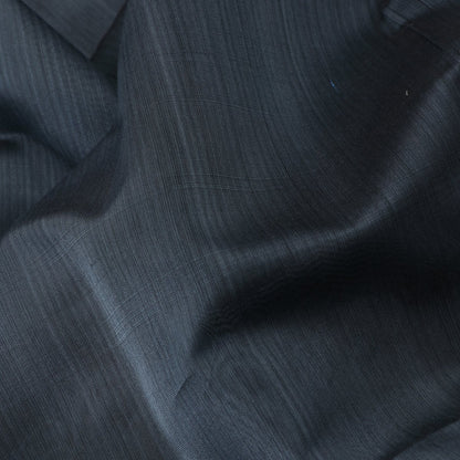 Handwoven Charcoal Grey Maheshwari Cotton Silk Sari-WIIGS037- Fabric View