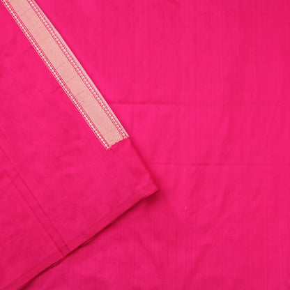 Handwoven Rani Pink Meenakari Banarasi Silk Sari - WIIAM0044 AB - Blouse View