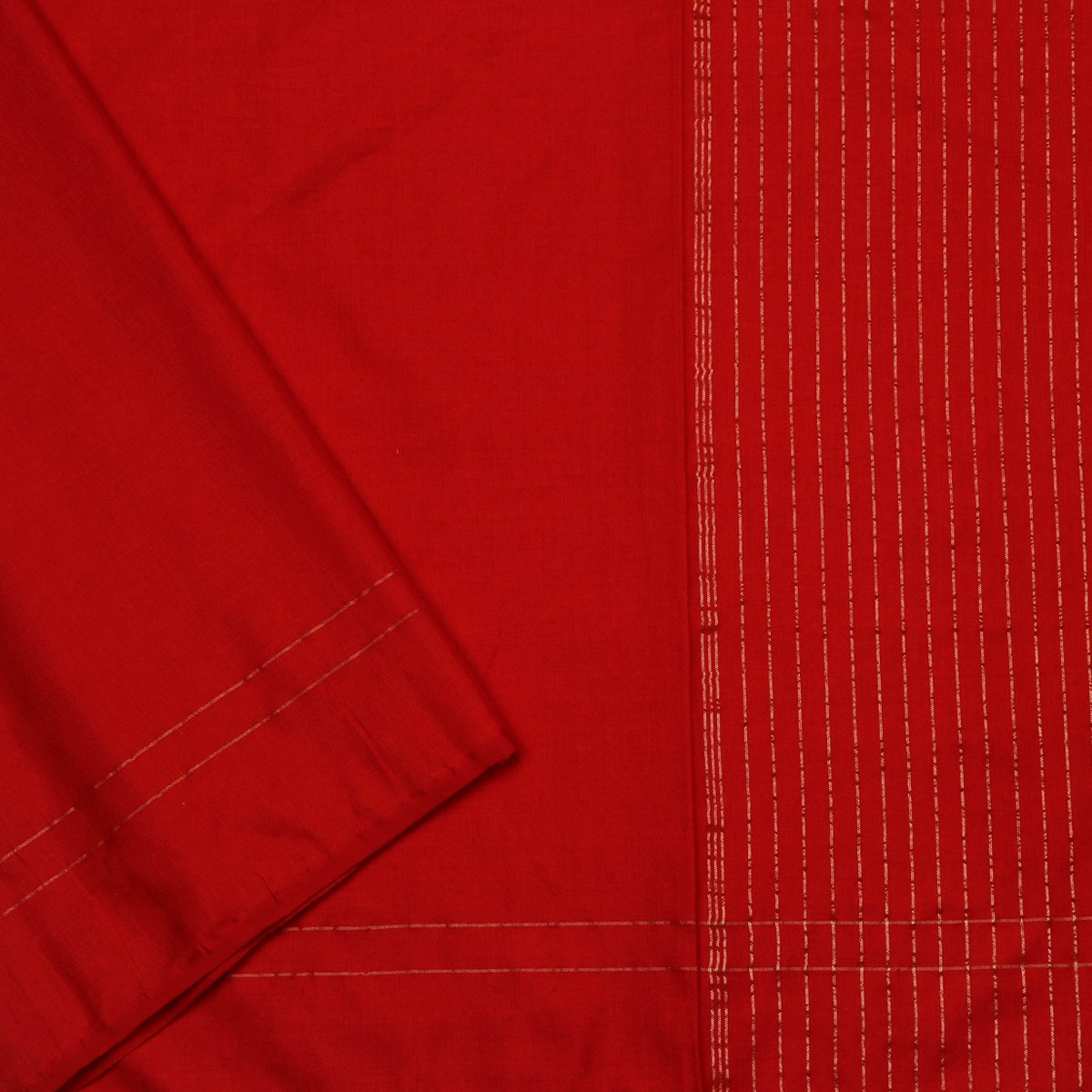 Handwoven Cherry Red Banarasi Cotton Silk Sari - WIIBT0020 - Blouse View