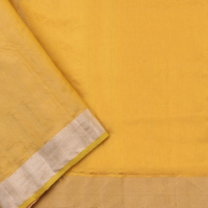 Handwoven Melon Orange Silk Cotton Chanderi Sari - WIIAPRI CWMS 4 - Blouse View