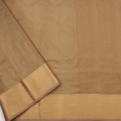 Handwoven Greenish Cream Textured Maheshwari Silk Cotton Sari-WIIGS038 - Blouse View