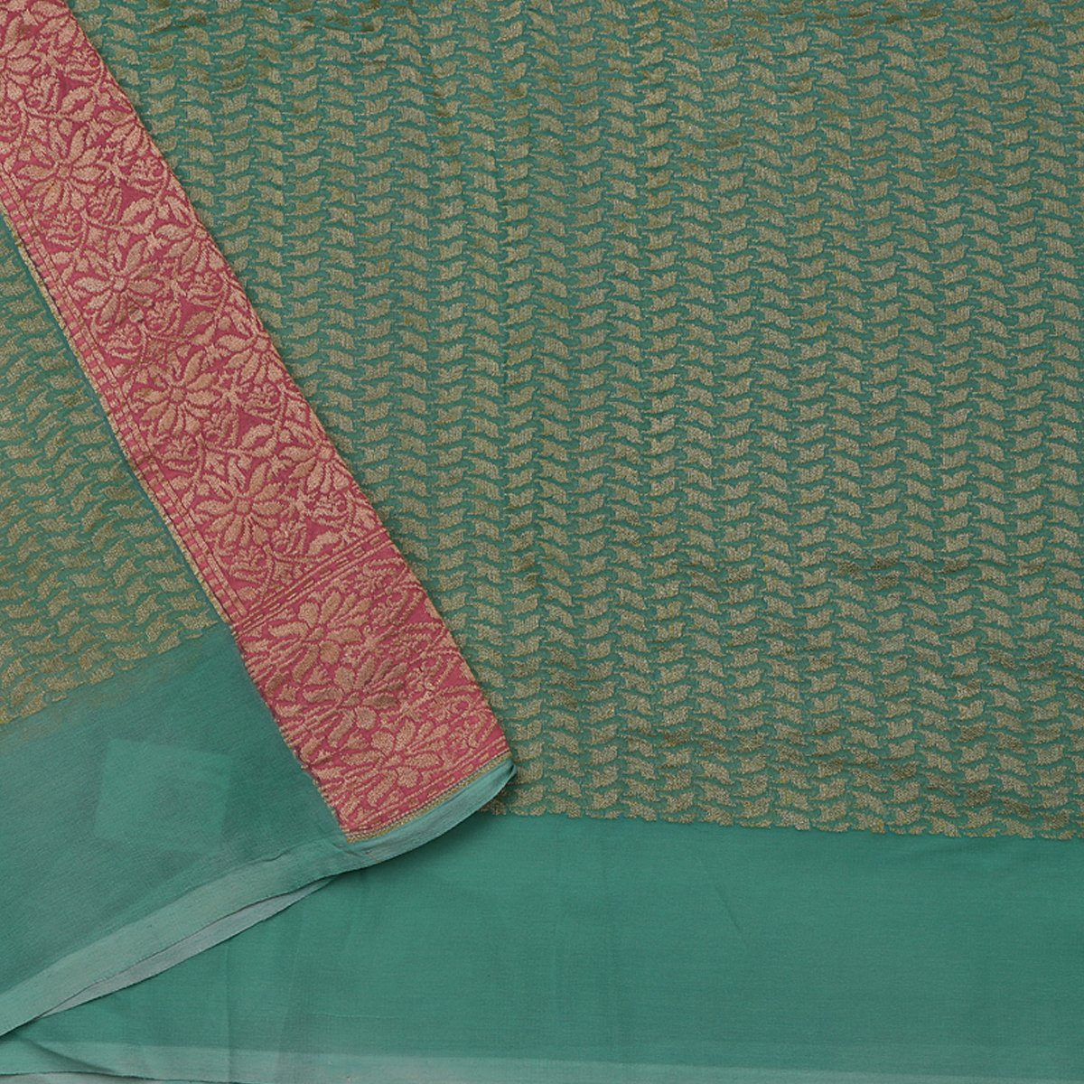 Handwoven Banarasi Blush Pink Pure Silk Georgette Sari - WIISDT1938 04 - Blouse View