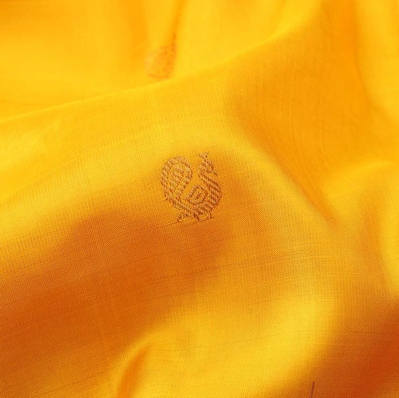 Tuscan Sun Yellow Kanjivaram Silk Saree - WeaveinIndia