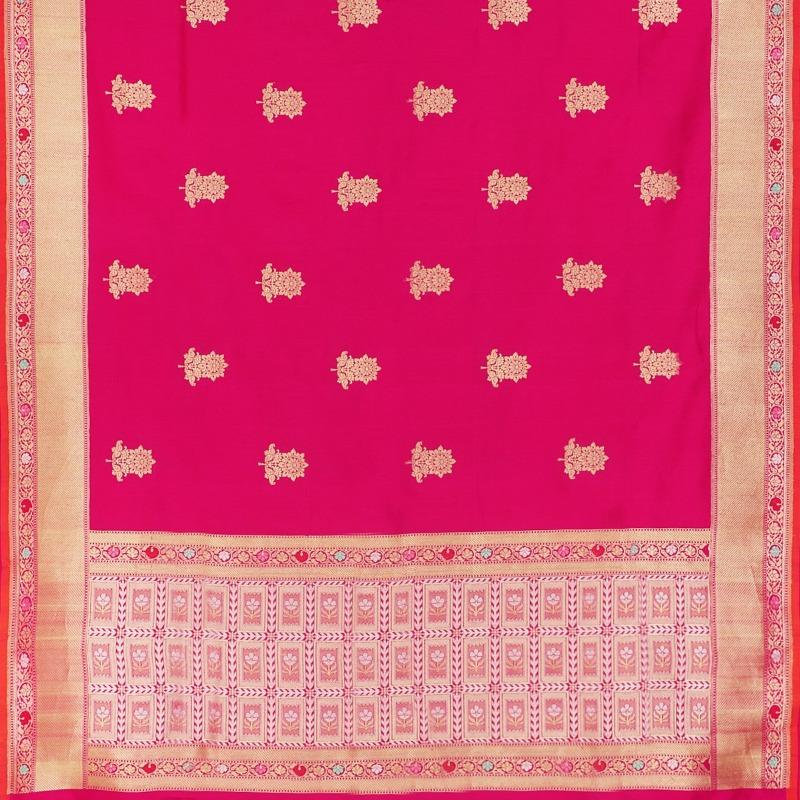 Rani Pink Banarasi Silk Saree - WeaveinIndia