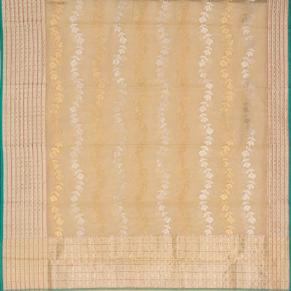 Handwoven Bane Baar Chanderi Silk Sari - WIIHSBH003 - Full View