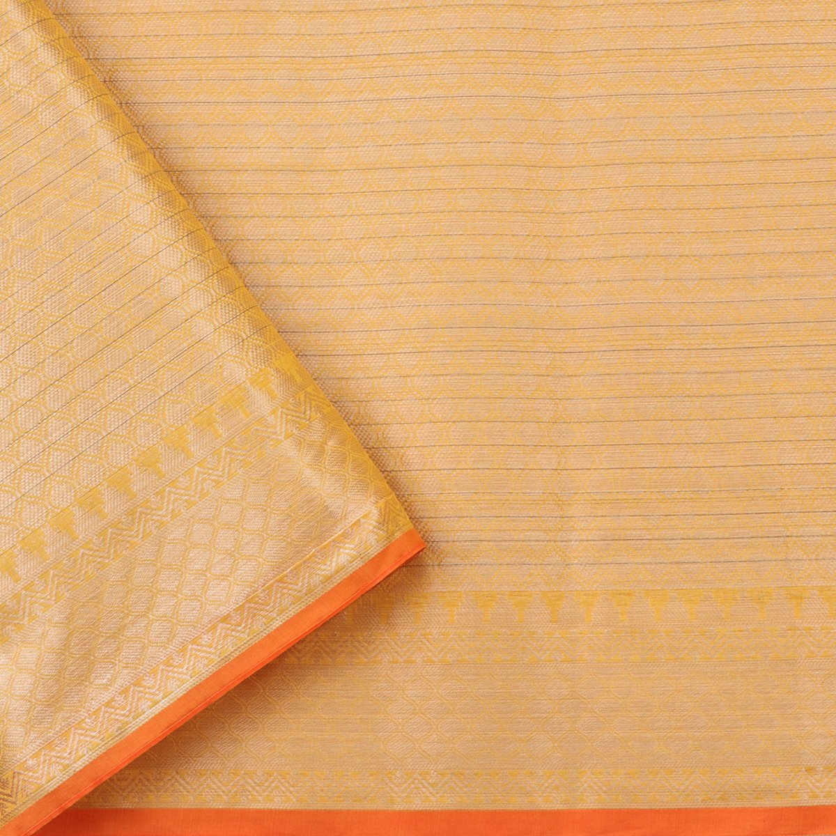 Handwoven Sunshine Yellow Silk Cotton Chanderi Sari - WIISHNIKARIDNAM0101-3 - Blouse View