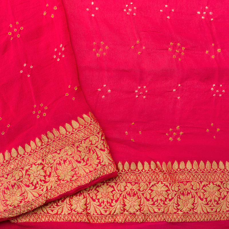 Peach Bandhani Saree