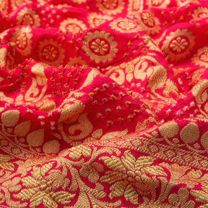 Peach Bandhani Saree