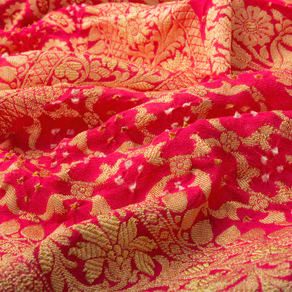 Peach Bandhani Saree