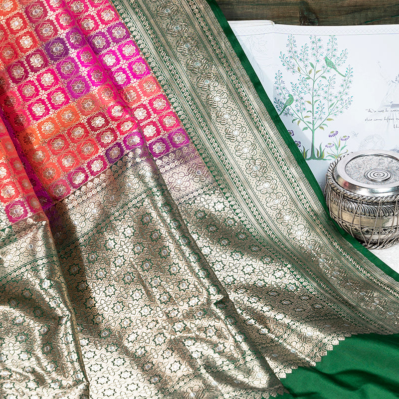 Multicolour Banarasi Silk Saree