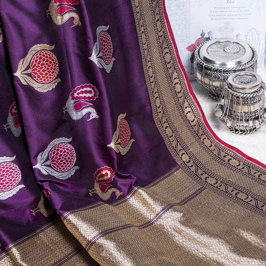 Purple Banarasi Silk Saree