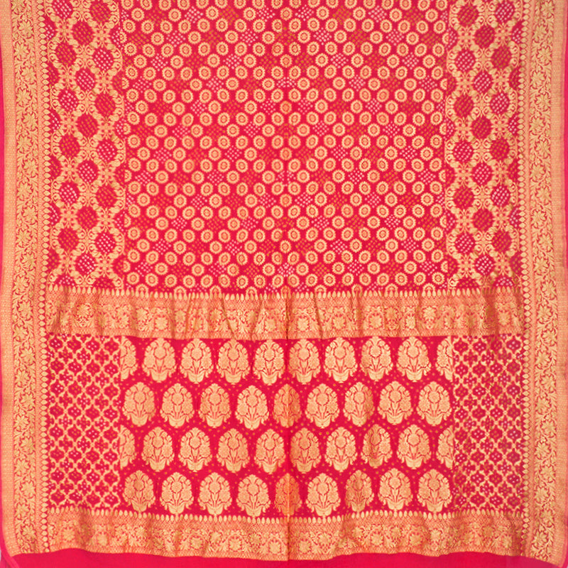 Peach Bandhani Saree