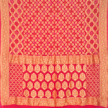 Peach Bandhani Saree