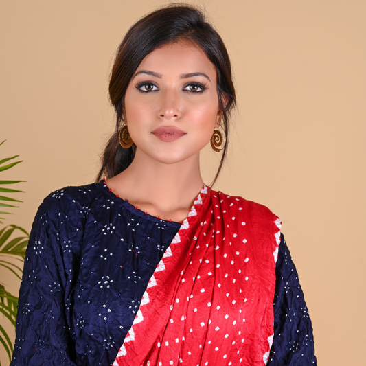 RED PANT SAREE