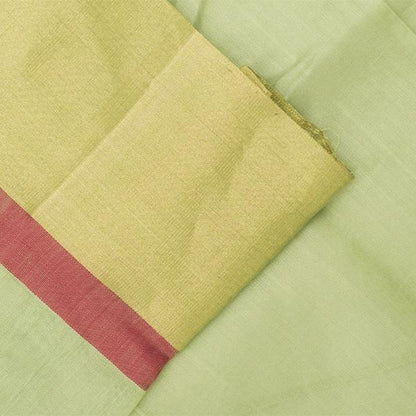 Handwoven Mint Green Royal Chanderi Silk Sari - WIIHSBHARIDNAM013 - Blouse View