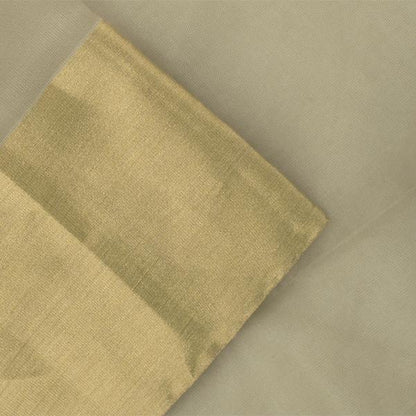 Handwoven Beige Royal Chanderi Silk Sari - WIIHSBHARIDNAM010A - Blouse View