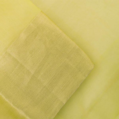 Handwoven Lime Green Chanderi Sari - WIIHSBHARIDNAM010B - Blouse View