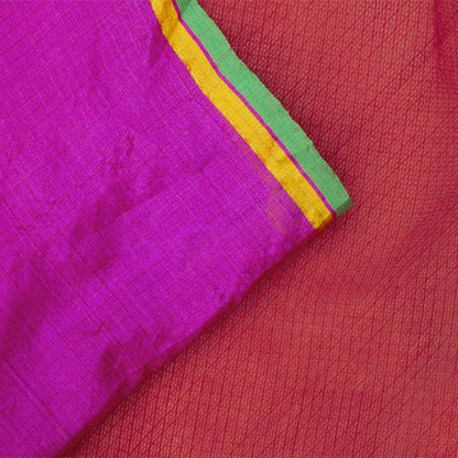 Handwoven Crimson Kota Silk Sari - WIINRM031 - Blouse View