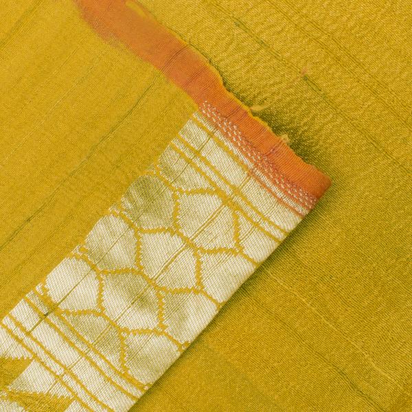 HANDWOVEN MUSTARD BANARASI KHADI GEORGETTE SARI-WIISHNIKARIDNAM0179- Blouse View