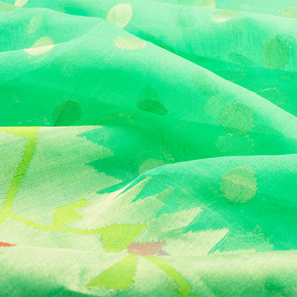 Sea Green Kora Banarasi Silk Saree