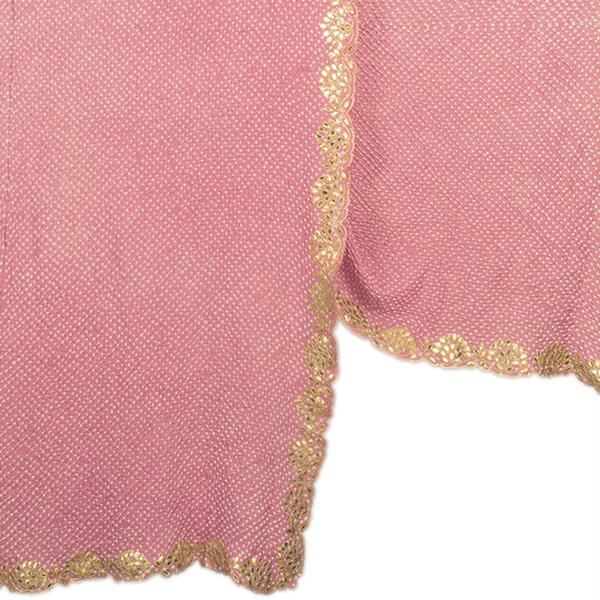 HANDWOVEN PINK BANDHANI GEORGETTE DUPATTA-WIIAJB154- Full View