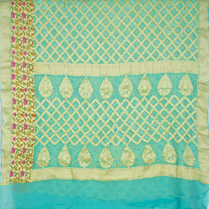 Ice Blue Bandhani Saree