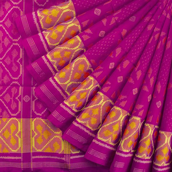 HANDWOVEN PURPLE RAJKOT SINGLE IKAT SILK SARI-WIIPATANARIDNAM2290719 - Cover View